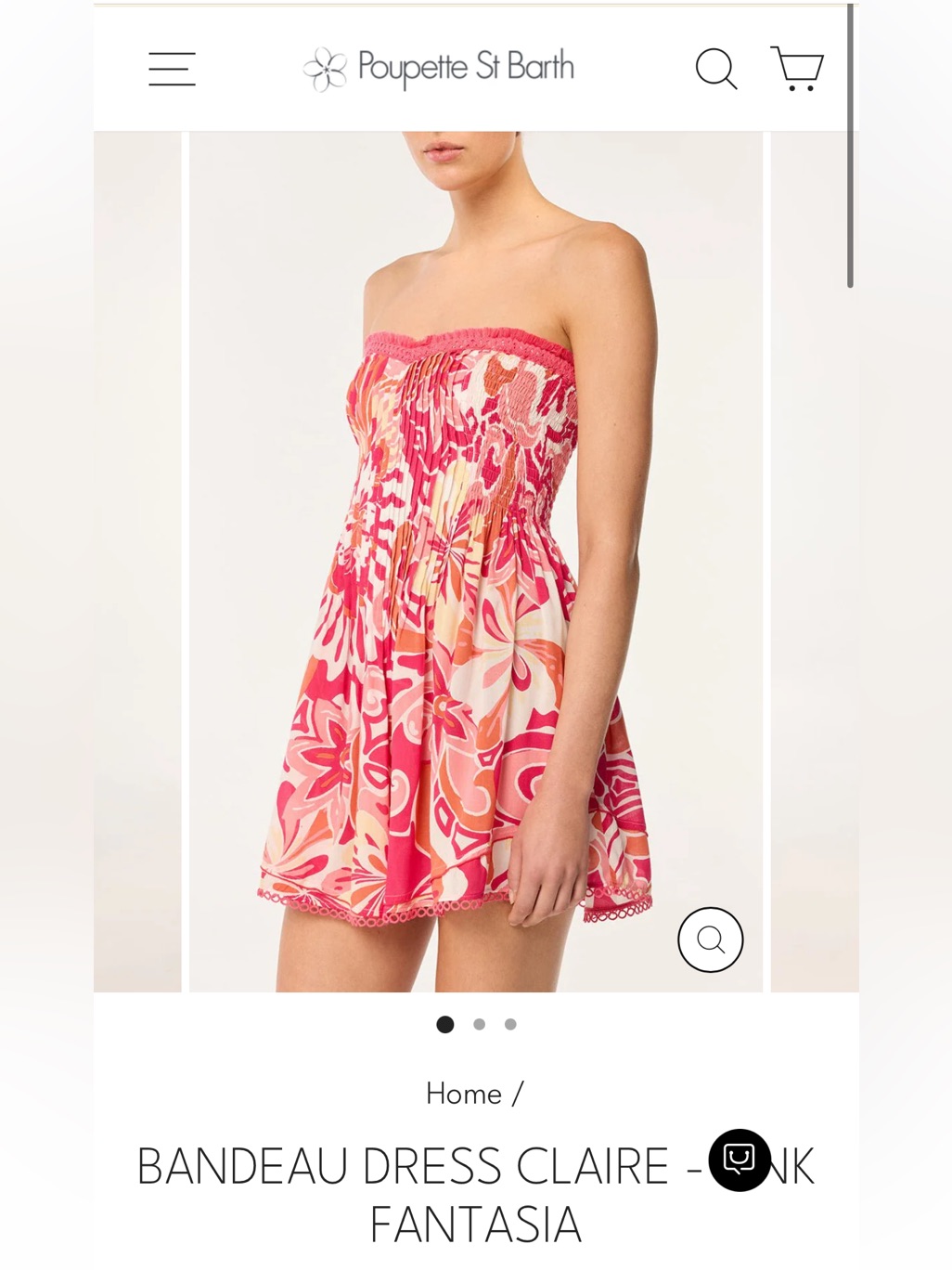 Bandeau Dress Claire - Pink Fantasia - Poupette St Barth